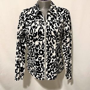 Black and White Koret Animal Print Jacket Sz M